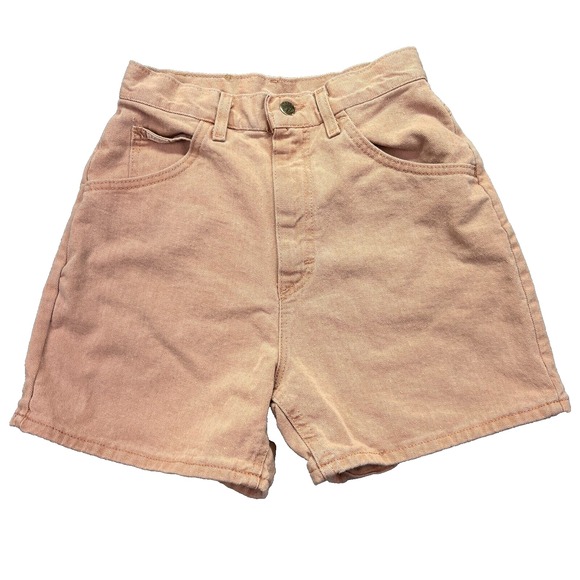 VTG LEE Women's Denim Jean Shorts USA Made Sz 8P Fits 25" Mom Hi Rise Tan Rose‎ - Picture 1 of 11
